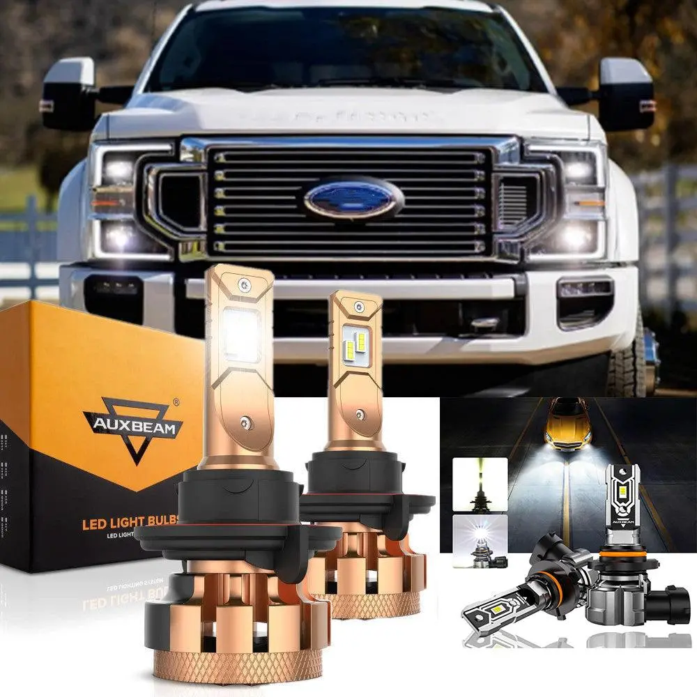 For 2005-2020 Ford F250 Super Duty F-16 Plus Series H13 Built-In Canbus Automotive Grade 14000Lm Led Light Bulbs High Low Beam Bundle 1