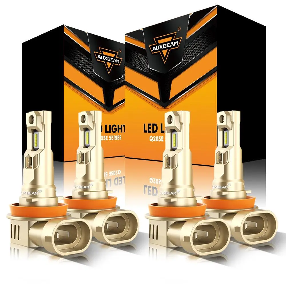 H11+H11 Led Headlight Bulbs 60W 16000Lm Q20-Se Series 1:1 Oem Factory Size 6500K Cool White | 4 Bulbs 1