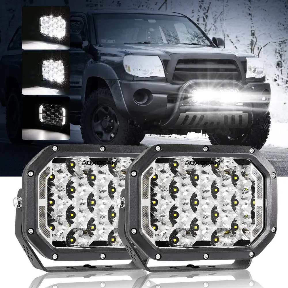 7X5 Inch Rectangle Led Pods White Spot Driving Lights With Drl 1