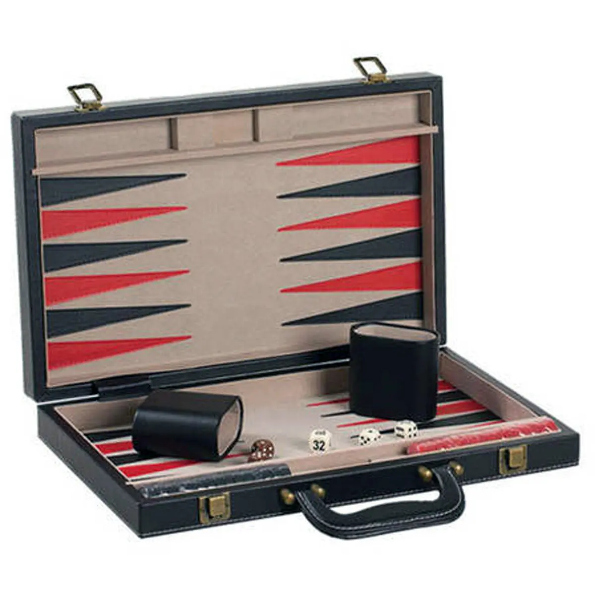 Chh Games 15" Black Leatherette Backgammon Set 1