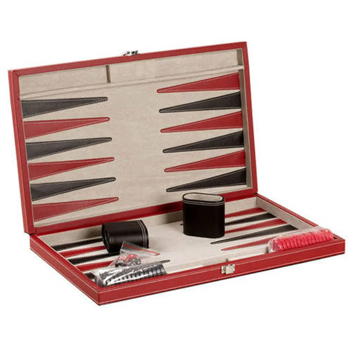 Chh Games 15" Red Leatherette Backgammon Set 1