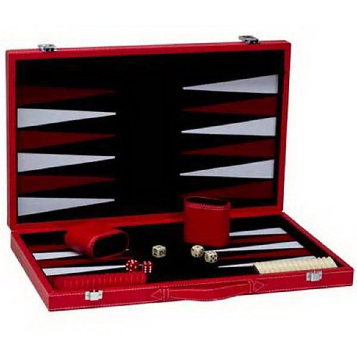 Chh Games 18" Red Leatherette Backgammon Set 1
