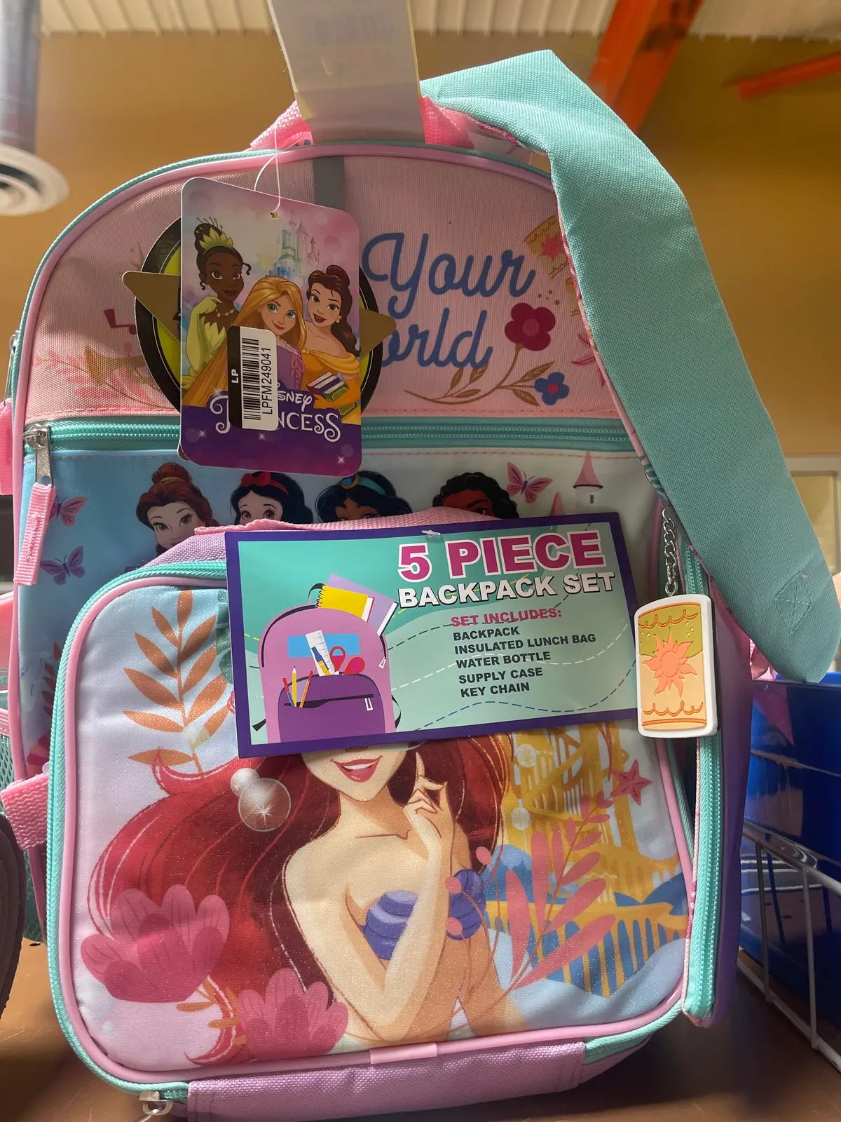 Disney Kids' 5Pc 16" Backpack Set With Lunch Bag - Princess 1