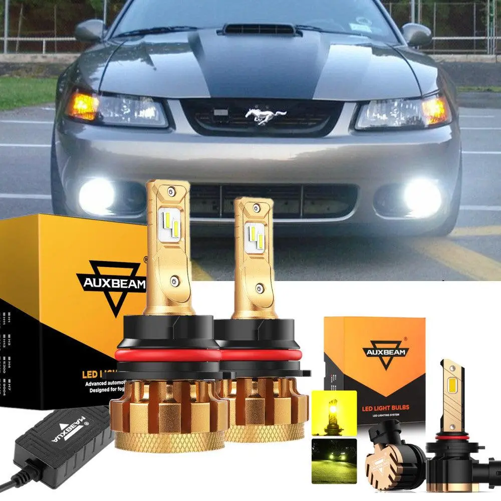 For 2003-2004 Ford Mustang Svt Cobra F-16 Plus Series Built-In Canbus Automotive Grade 14000Lm Led Light Bulbs High Low Beam Bundle 2