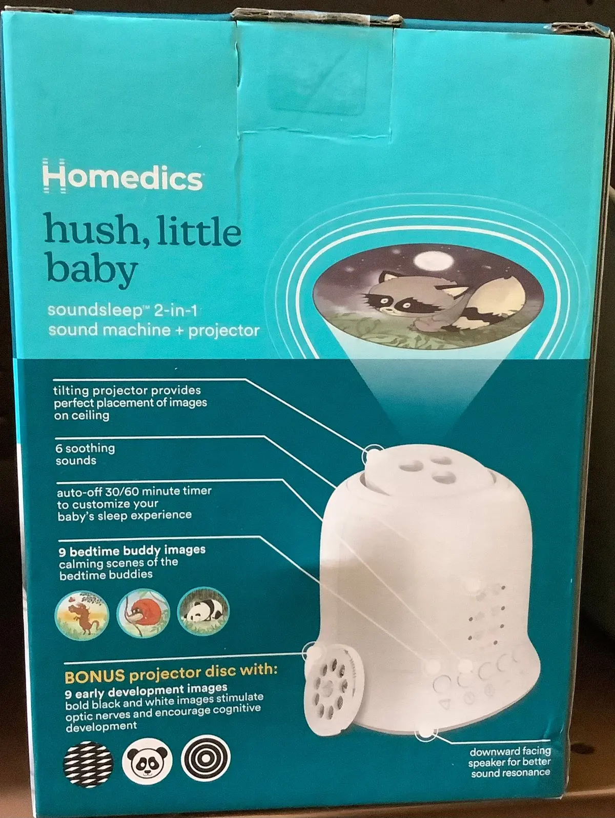 Homedics Baby Sound Machine And Sleep Soother With Projection Night Light And 6 Soothing Sounds. 1