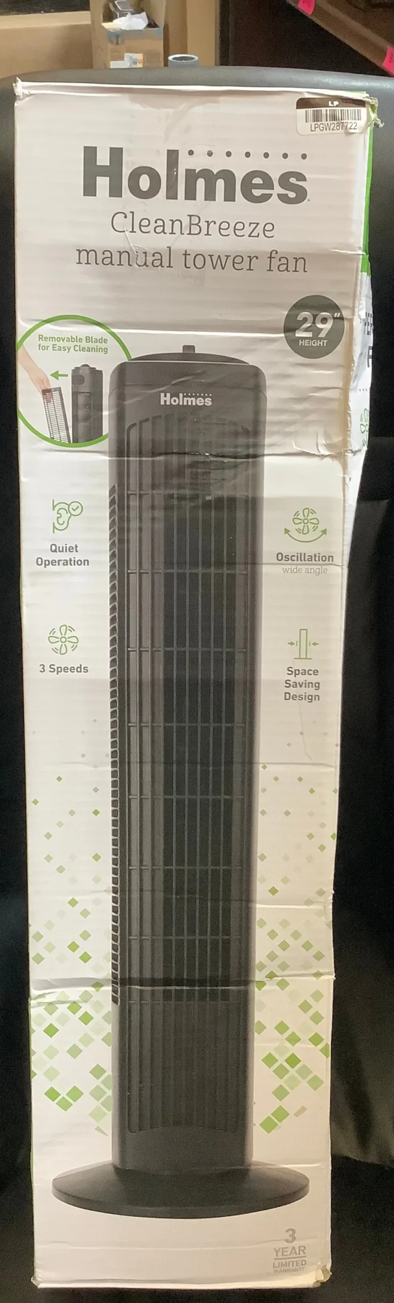 Holmes 29" Oscillating Manual Tower Fan 1