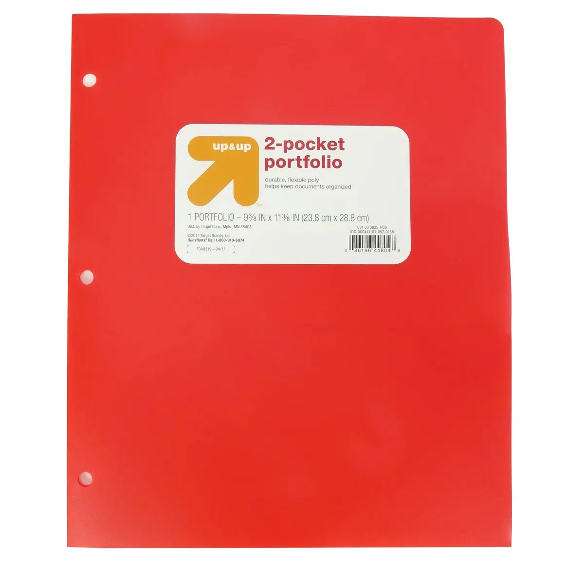 2 Pocket Plastic Folder- Red 1
