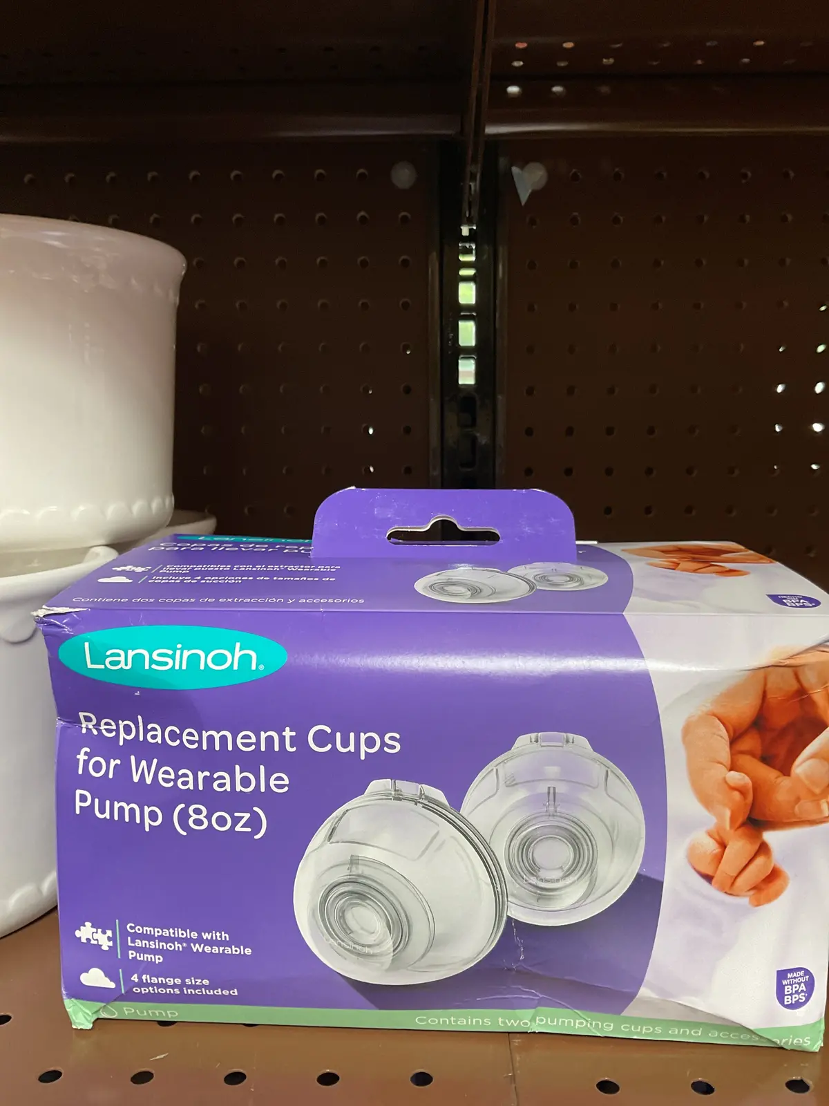Lansinoh Wearable Pump Replacement Cups With Flanges, Postpartum Essentials - 2Ct - Clearance 1