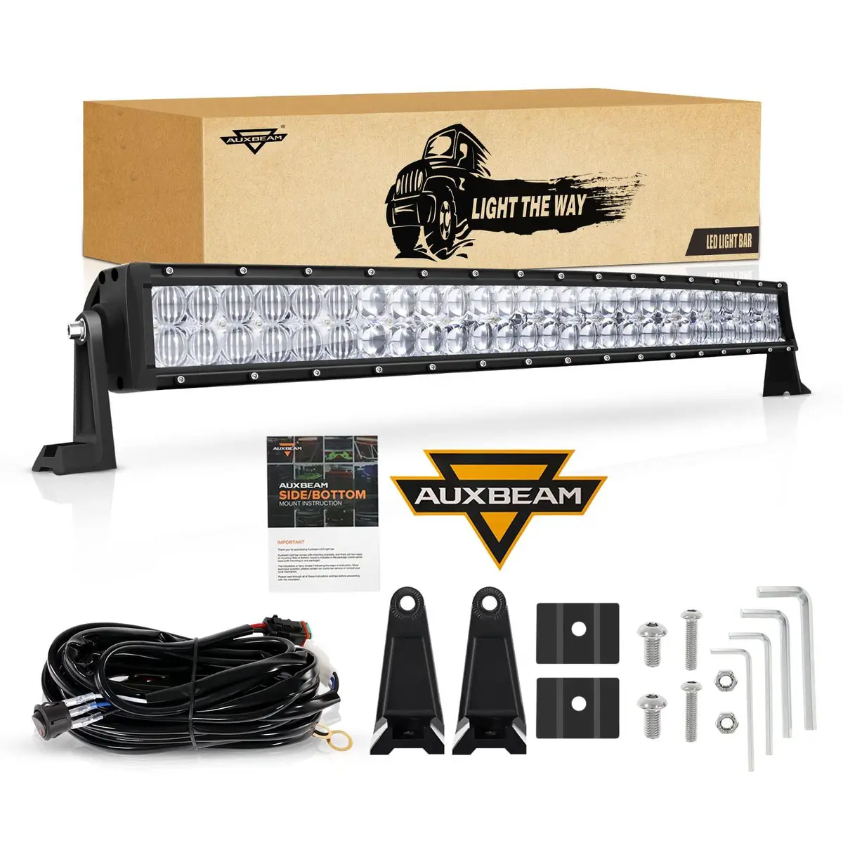 5D Series 32 Inch Combo Beam Dual Row Curved Off Road Led Light Bar 1