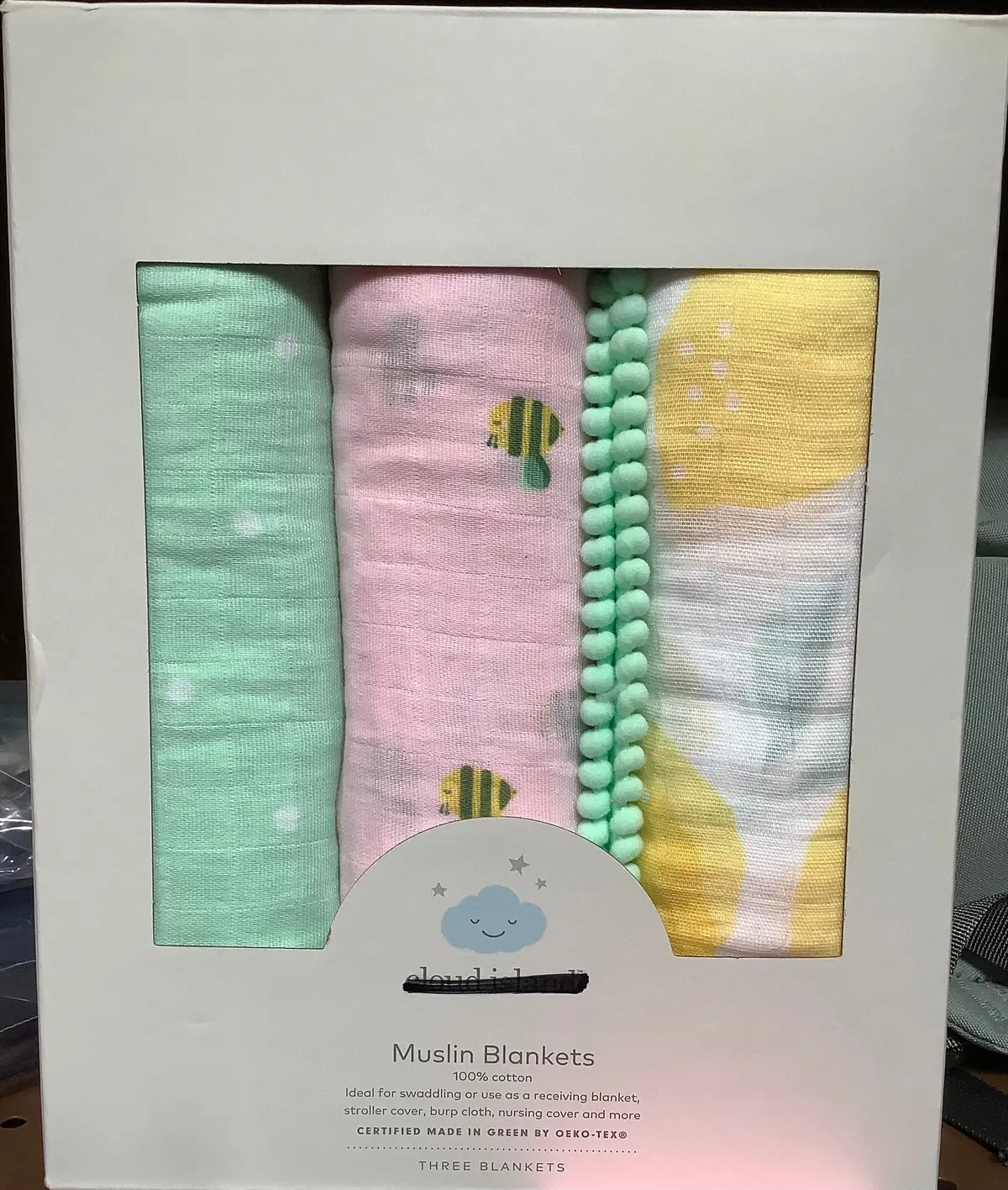 Swaddle Blanket Honeybee 3Pk 1