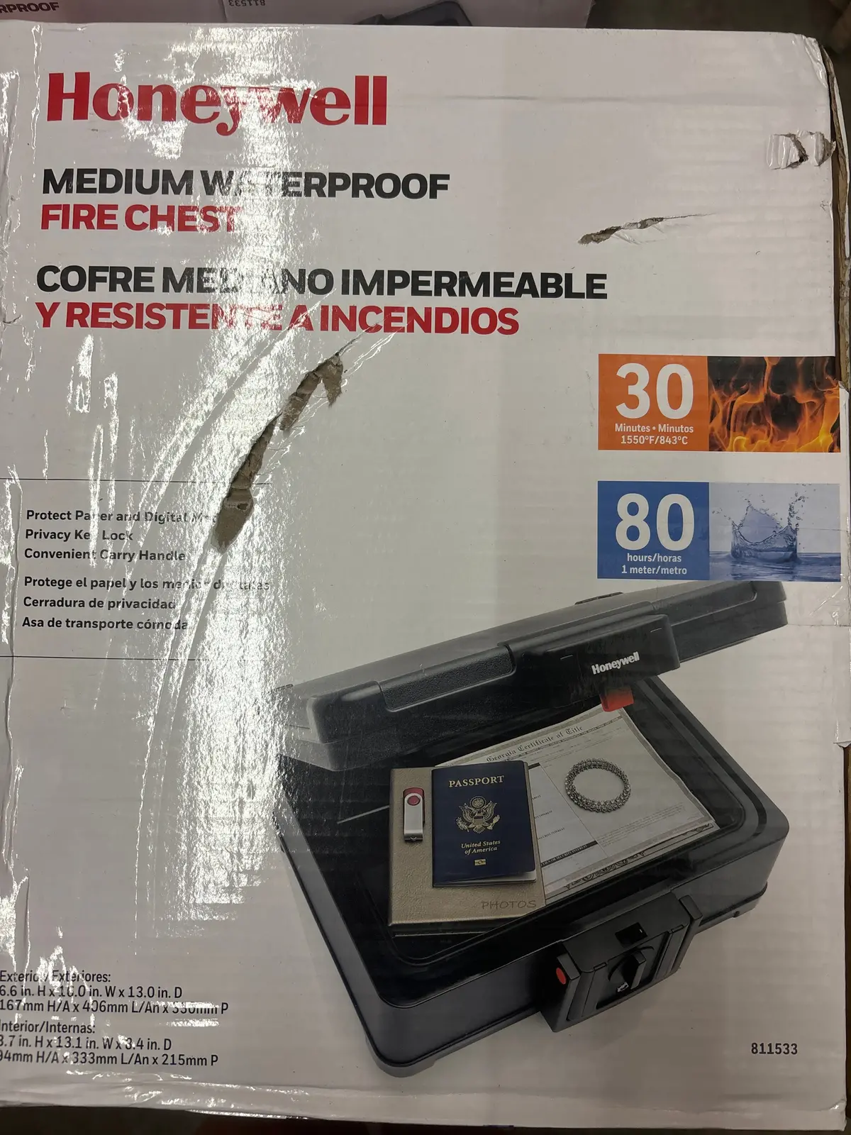 Honeywell Fire And Water Chest .24 Cu Ft 811533 1