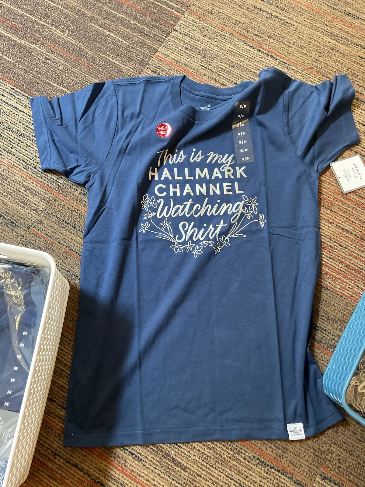 National Brand Christmas Unisex Short Sleeve Shirt- Blue - New - Clearance 1