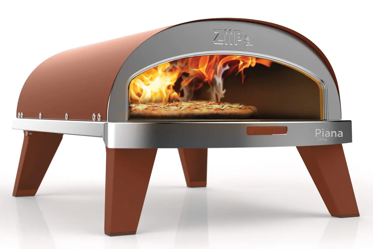 Ziipa Pizza Oven Piana - Gasmodel - Met Thermometer - Terracotta - Voor Ø 30 Cm Pizza's - Roterende Pizzasteen 1