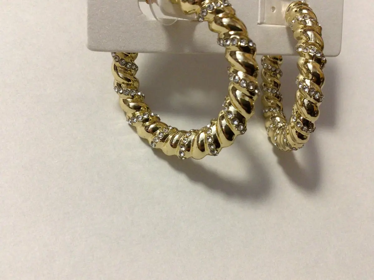 Hoop Diamond Earrings - Gold 1