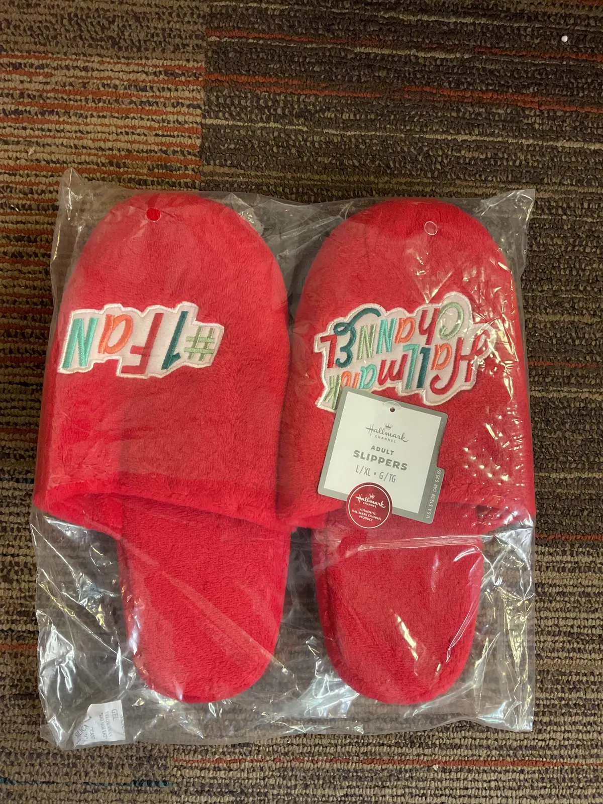 National Brand Christmas Adult Slippers #1 Fan -L/Xl 1