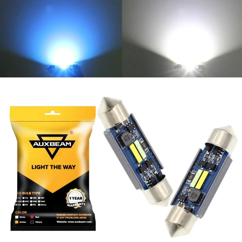 🆕(2Pcs/Set) Dual Color Switchback 39Mm De3174 3425 6461 11005 12854 1.54" 1860Csp 6500K Cool White& Ice Blue Led Festoon Canbus For Interior Dome Map License Plate Bulbs 1