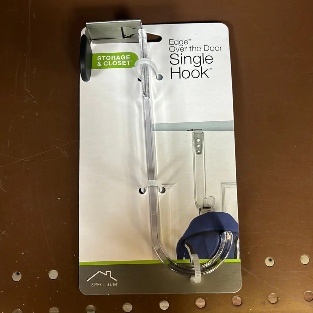 Spectrum Edge Over The Door Single Hook - Clear 1