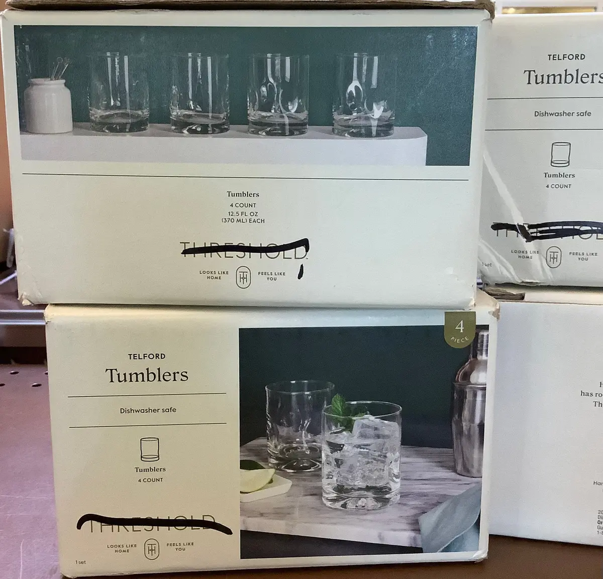 (Clearance) 12.5 Fl Oz 4Pk Glass Telford Short Tumblers 1