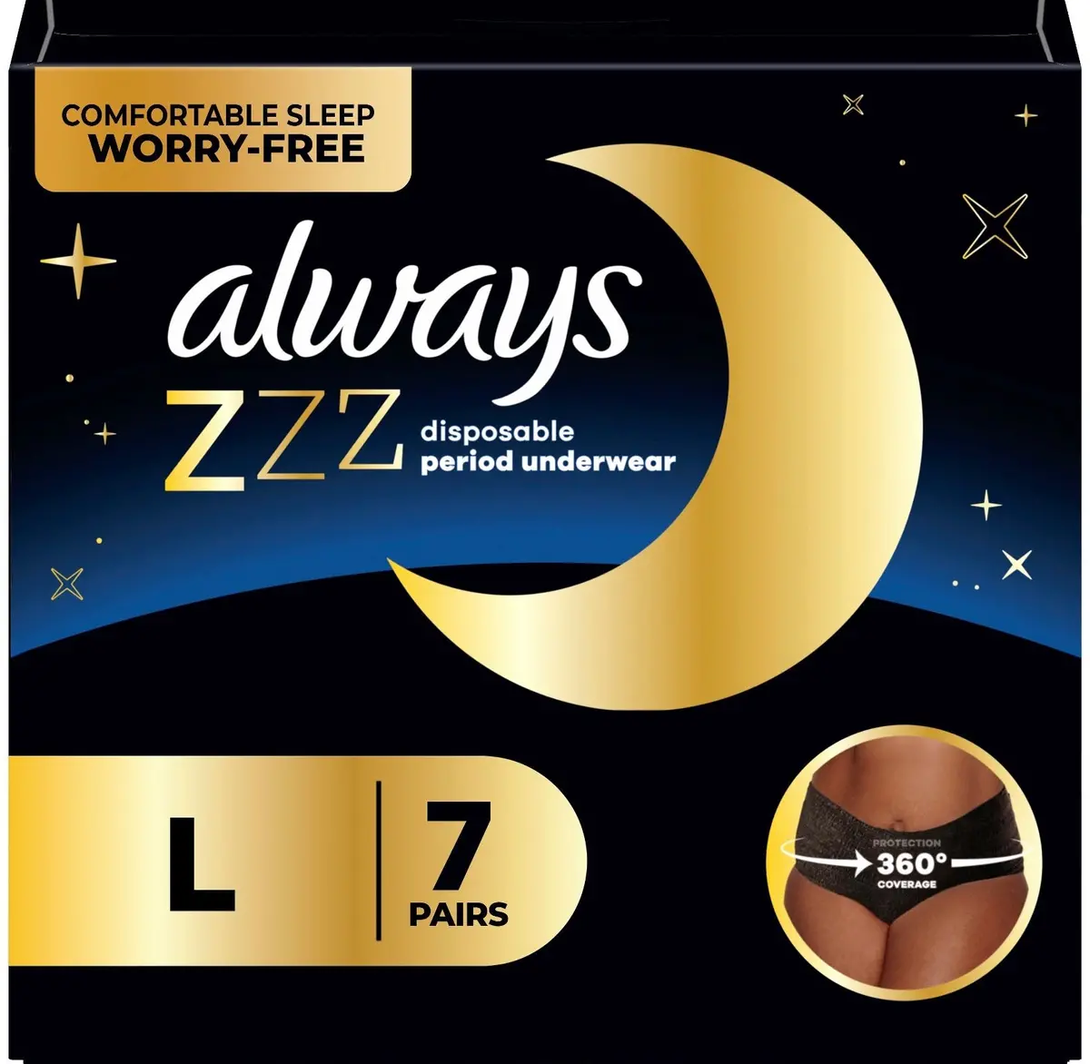 Always Zzz Period Underwear - L/Xl - 7Ct 1