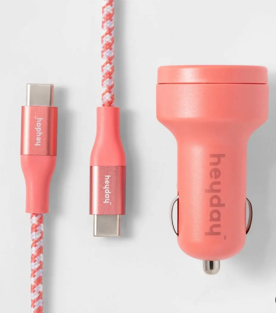 Usb Car Charger With 6' Usb-C To Usb-C Cable 1