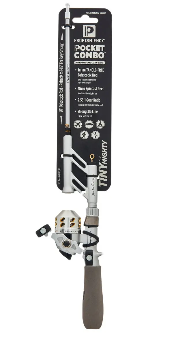 Profishiency Tiny Pocket Combo 14.5" Fiberglass Spincast Rod And Reel Combo 1