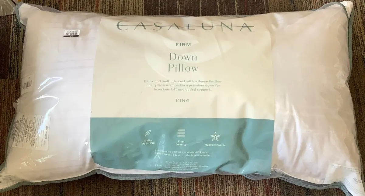 King Firm Feather & Down Bed Pillow 1