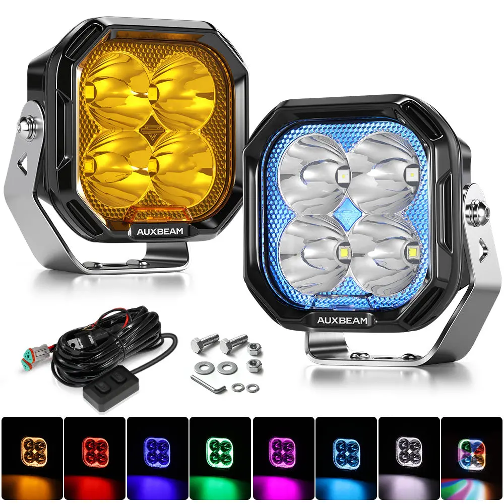Color Play Series 3 Inch 116W Rgb Led Pod Lights Spot Off Road Lights With 8 Backlight Options 1