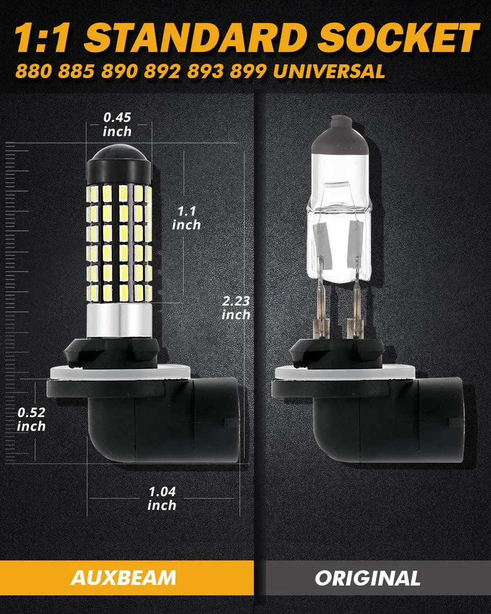 881 886 889 894 896 898 Led Fog Light/Drl Bulbs 6W 2000Ml 6500K White | 2 Bulbs 2