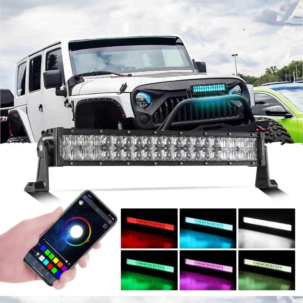 New 22 Inch V-Pro Series Straight Rgbw Color Changing Off Road Led Light Bar 1