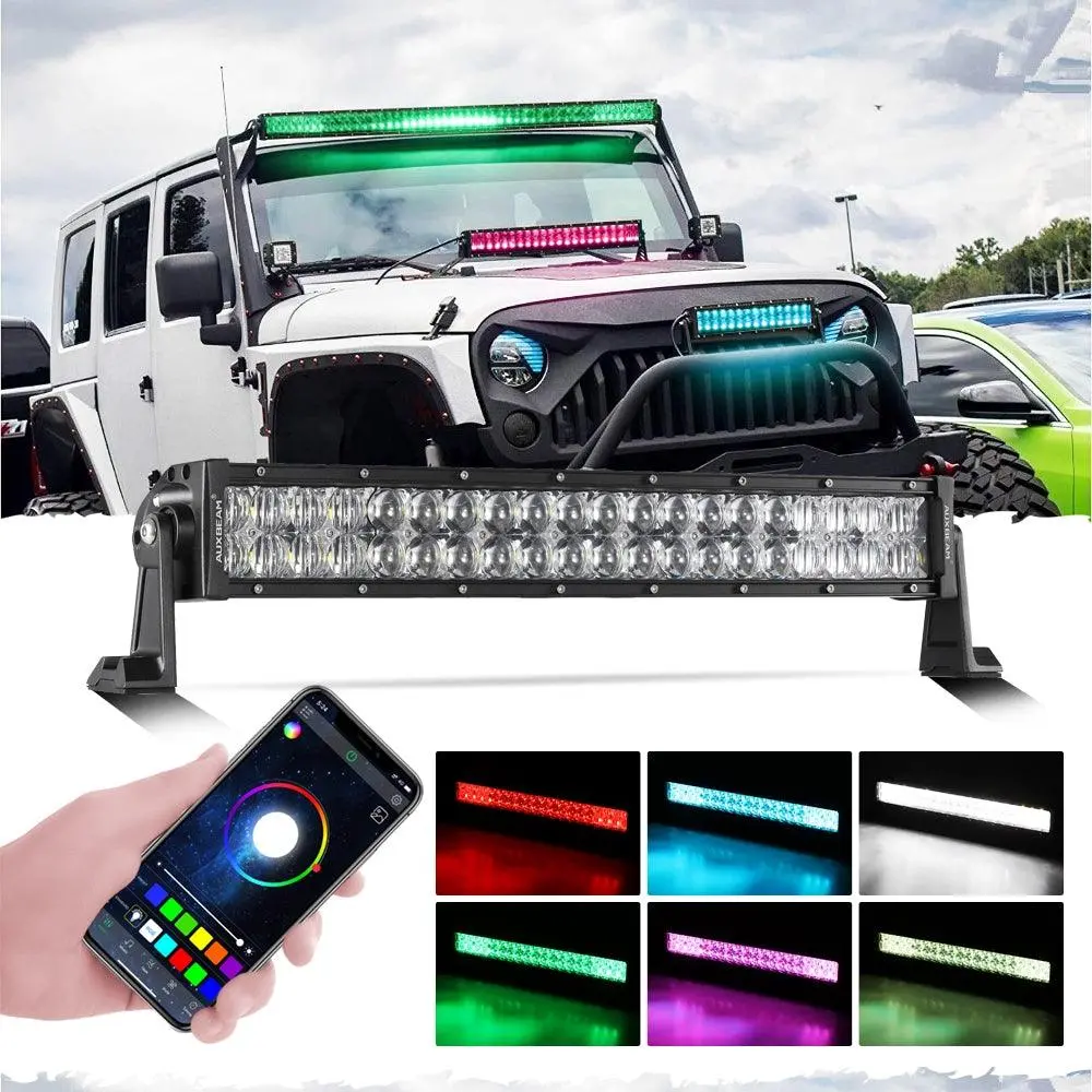 V-Pro Series 22 Inch Rgbw Color Changing Double Row Off Road Led Light Bar 1