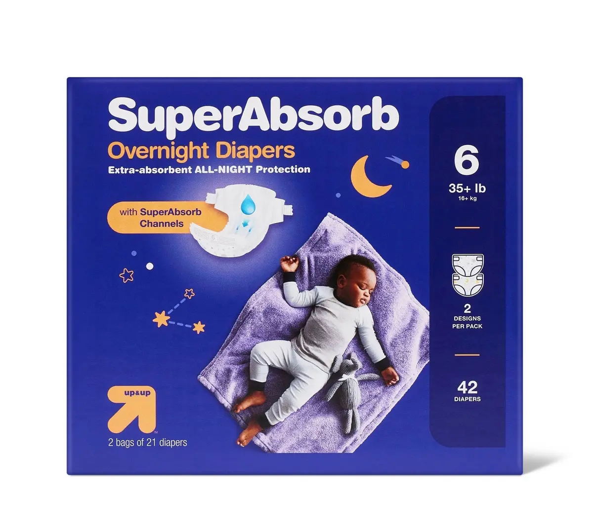 Disposable Overnight Diapers Giant Pack - Size 6 - 42Ct 1