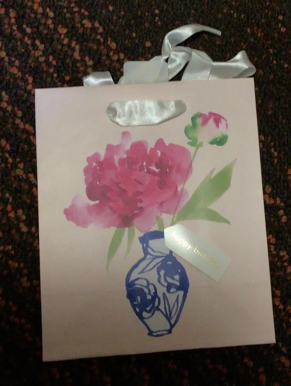 National Brand Flowers In Vase Pink Birthday Gift Bag 1