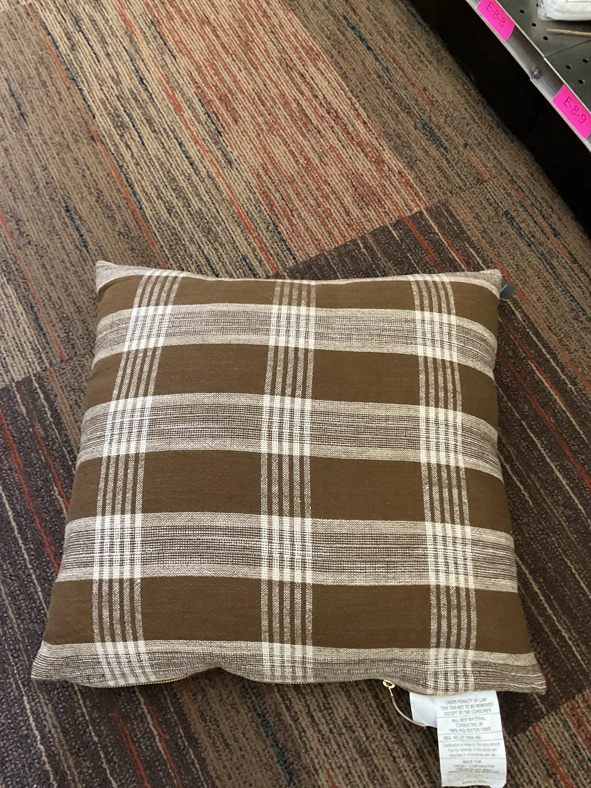 Brown Stripe Throw Pillow 1