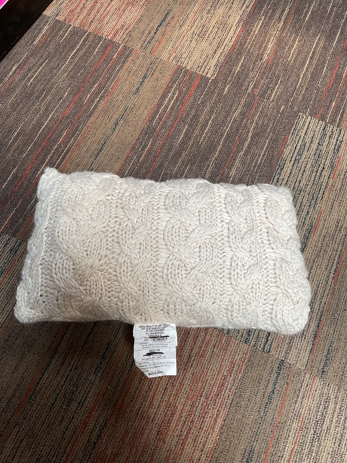 Woven Cream Throw Pillow 1