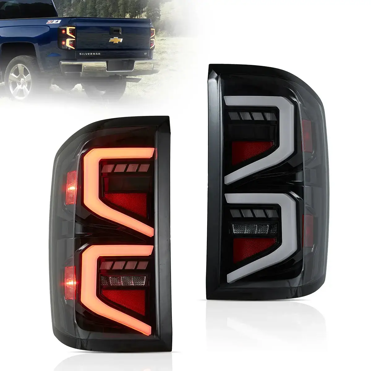 Led Tail Light Assembly With Dynamic Welcome Lighting For 2014-2018 Chevrolet Silverado 1