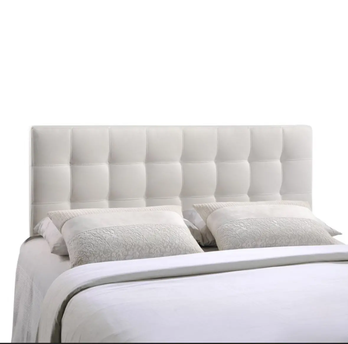 Full Lily Upholstered Vinyl Headboard White - In Box 1