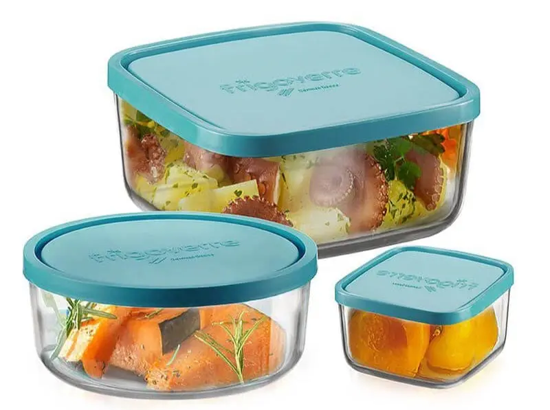 Bormioli Rocco Vershoudbakjes Frigoverre - Glas - Blauw - 3 Stuks 1