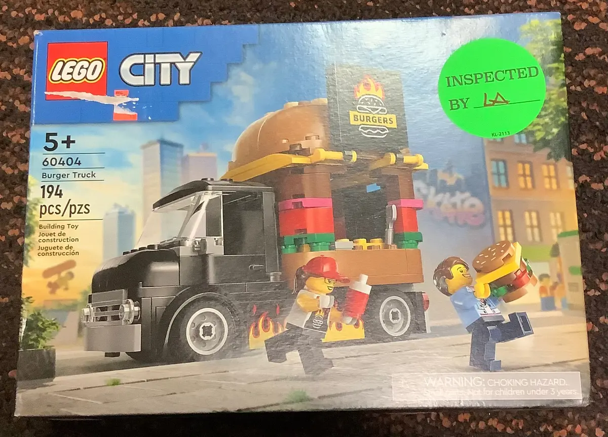 Broken Seal - Lego City Burger Truck Toy Building Set, Pretend Play Toy 60404, As Is 1