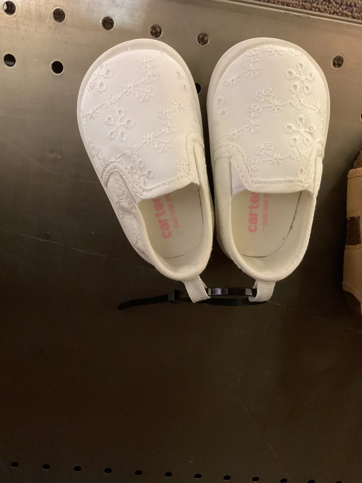 Kid's Toddler Girls' First Walker Eyelet Slip-On Sneakers - White 3 1