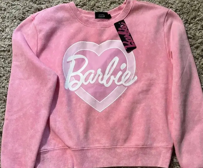 Barbie Pink Heart Sweatshirt - Medium 1