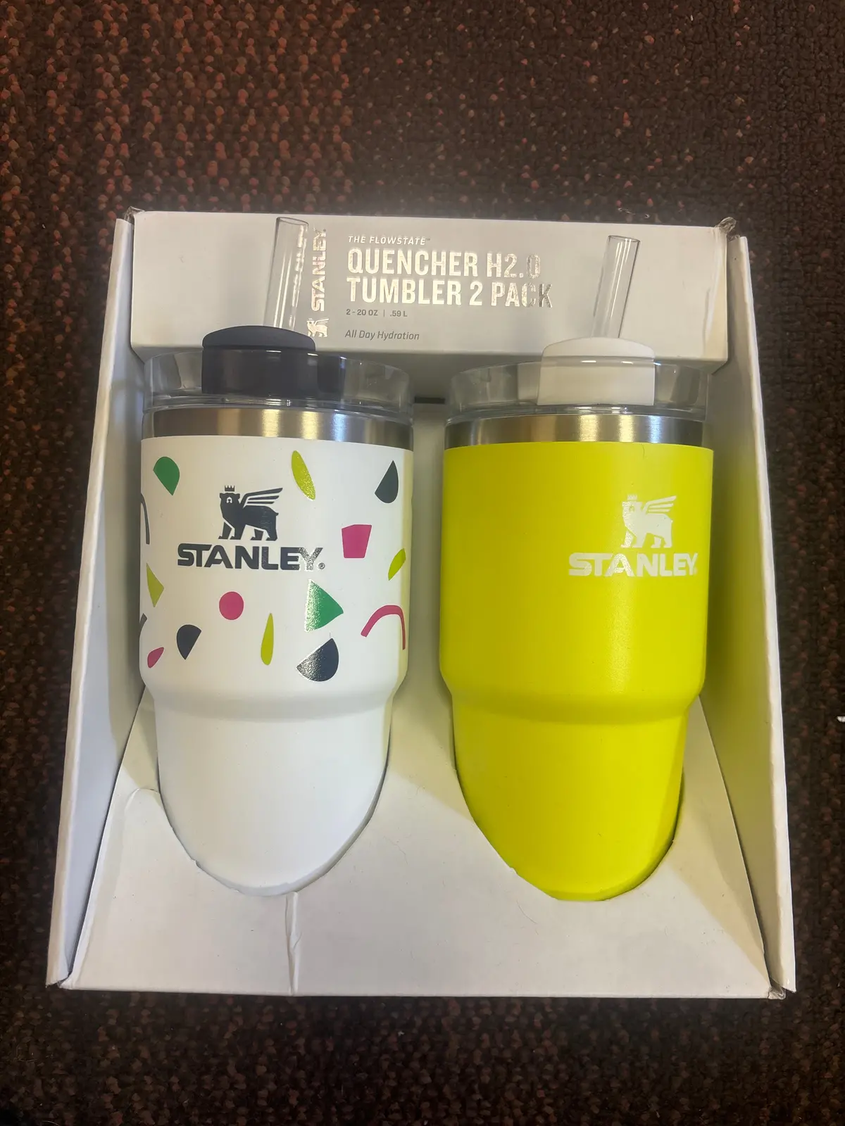 Stanley Quencher H2.0 Tumbler 2 Pack 20Oz - Geo And Lime New 1