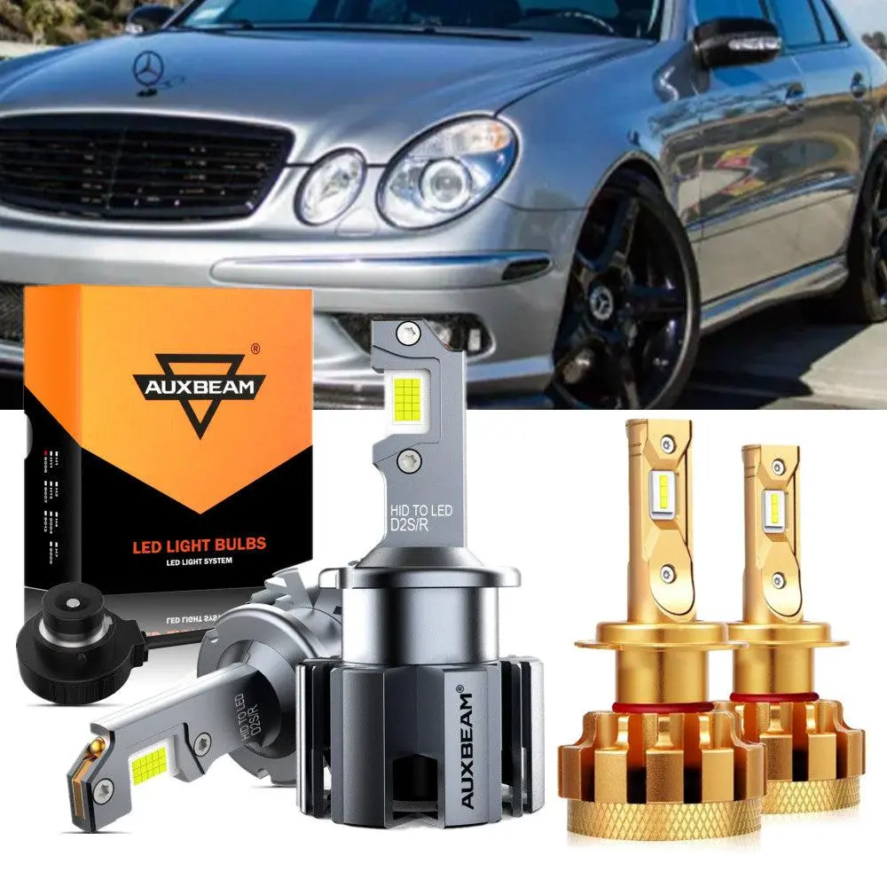 For 2001-2006 Mercedes-Benz Cl55 Amg With Hid Headlamps Led Light Bulbs High Low Beam Bundle 1