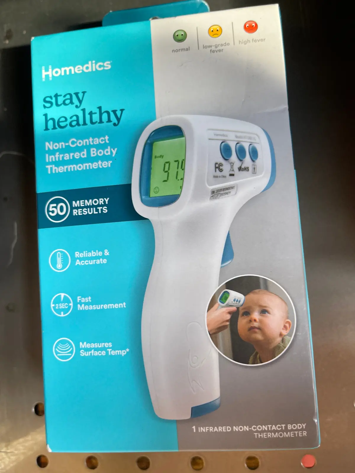 Homedics No Contact Infrared Digital Thermometer For Body, Food, Liquid, And Room 1