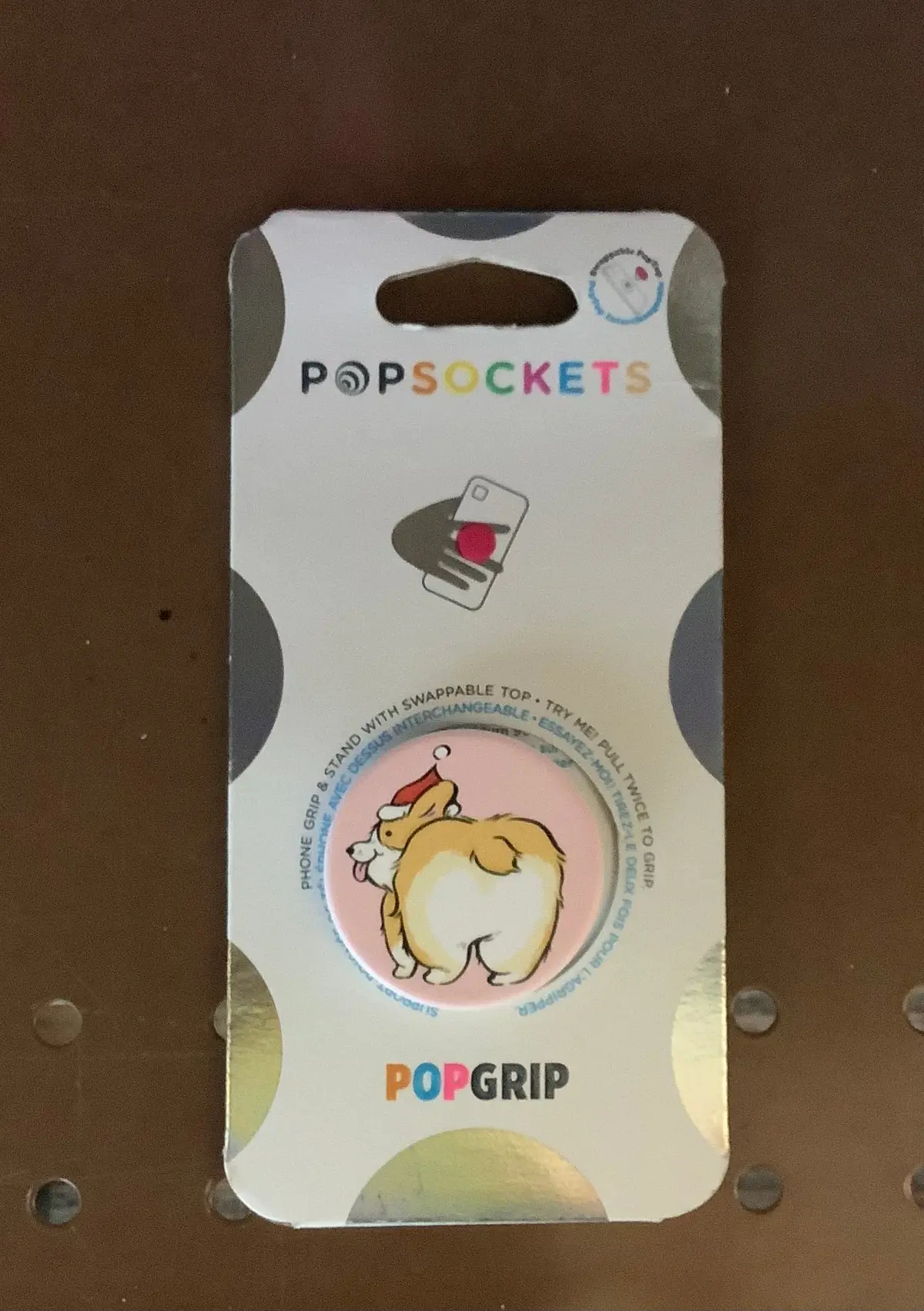 Popsockets Popgrip Cell Phone Grip & Stand - Corgi With Santa Hat 1