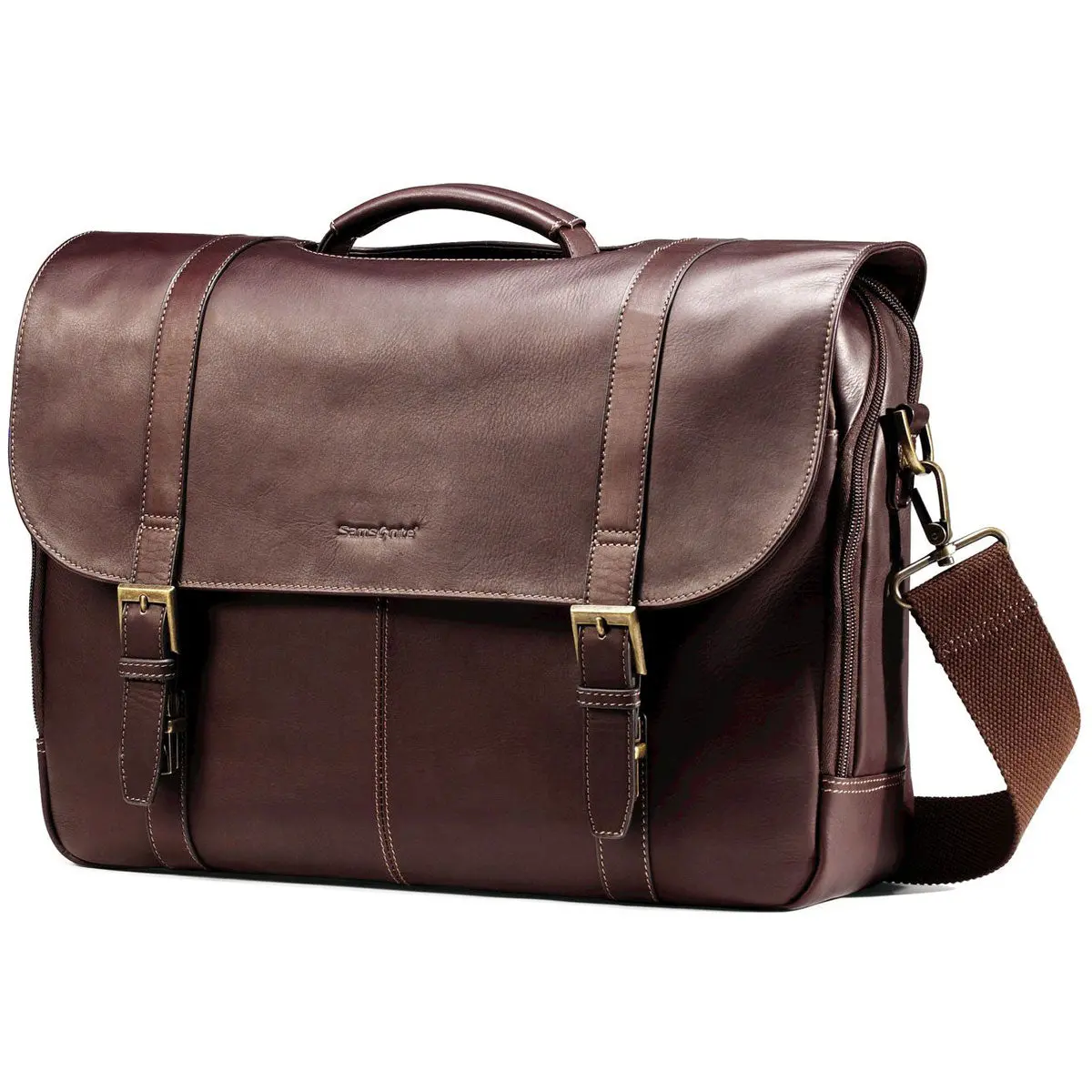 Samsonite Leather Business Cases Flapover Case Dbl Gusset 1