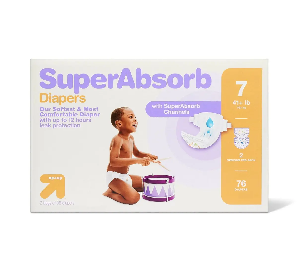 Damaged Box!!!!Disposable Diapers Giant Pack - Size 7 - 76Ct 1
