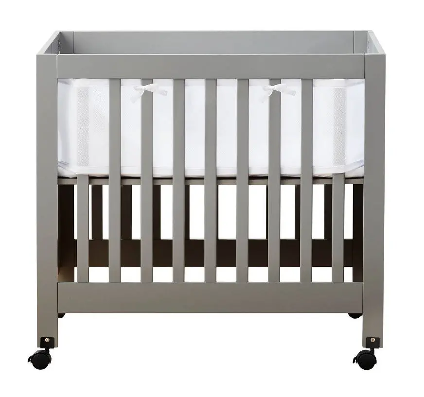Breathable Mesh Crib Liner For Mini Portable Cribs - White 1