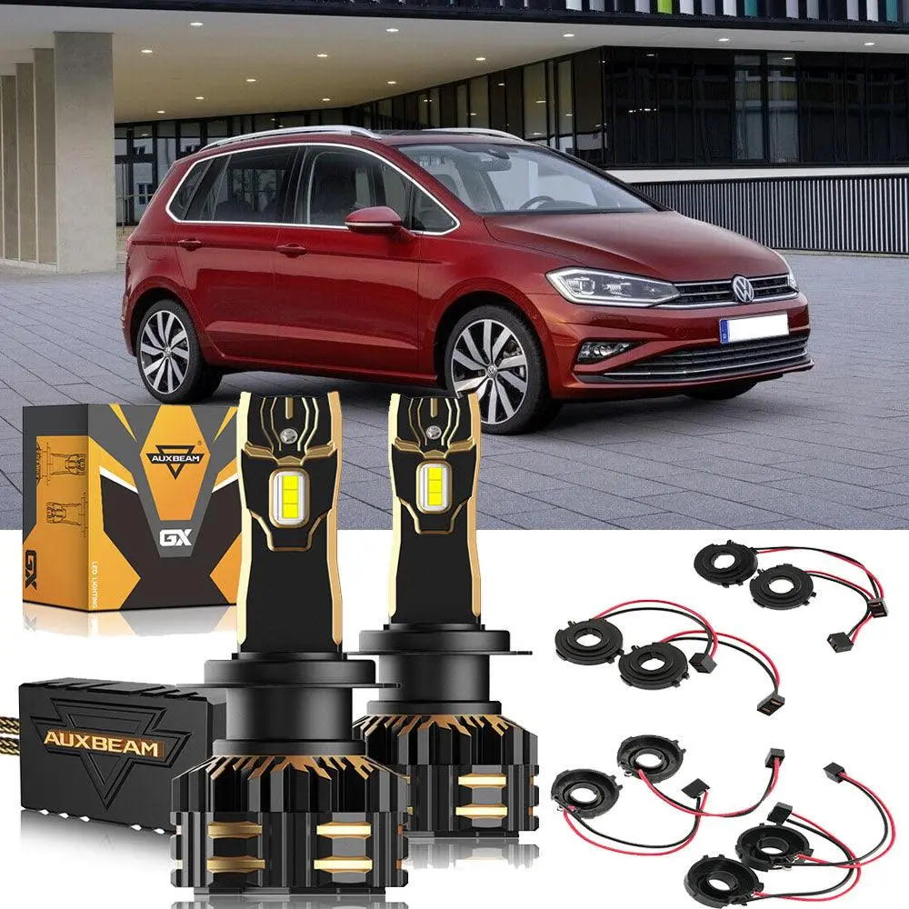 For 2017-2020 Volkswagen Golf Sportsvan Facelift H7 Led Headlight Bulbs 1