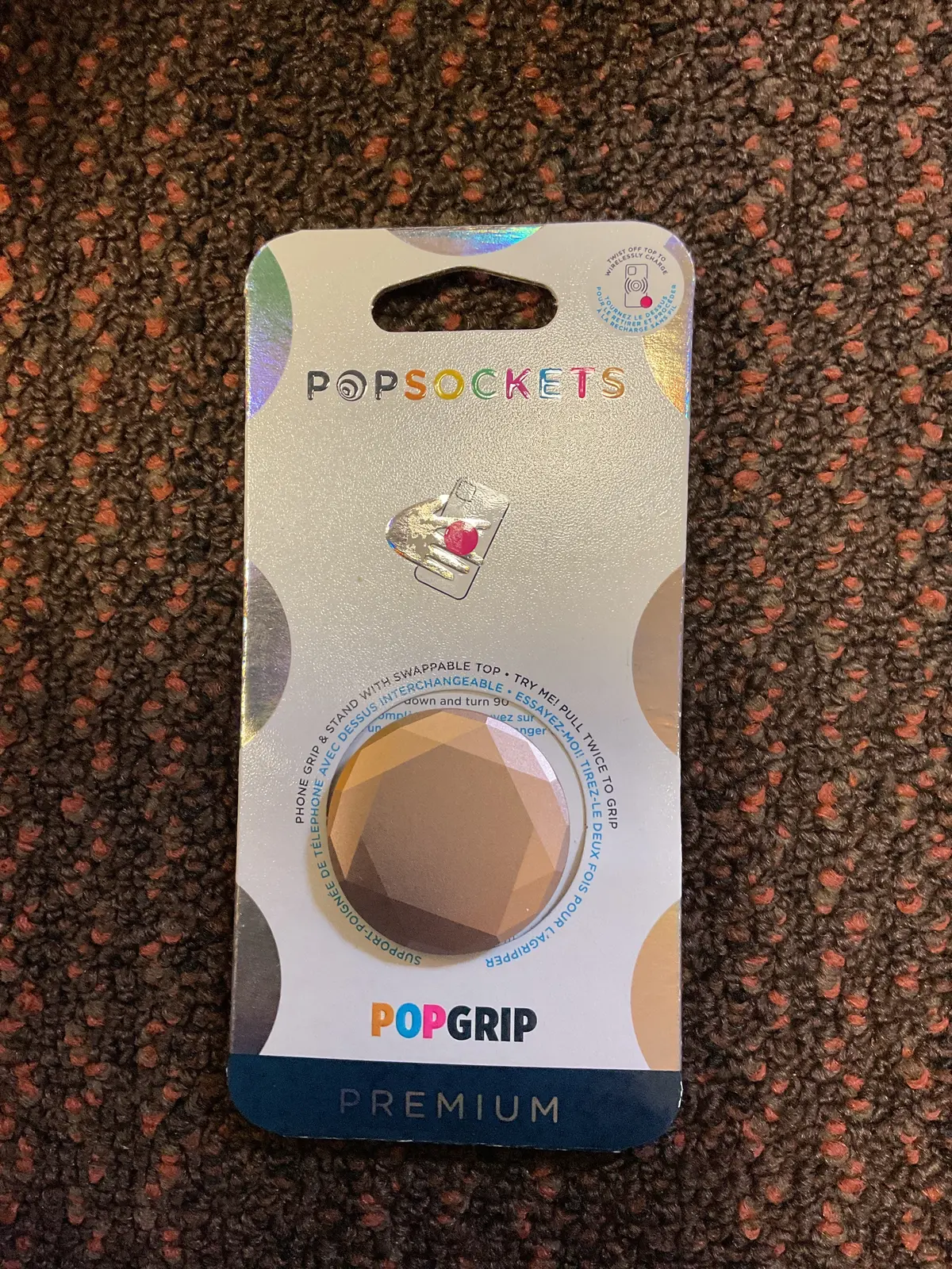 Popsockets Popgrip Cell Phone Grip & Stand- Dmd Rose Gold 1