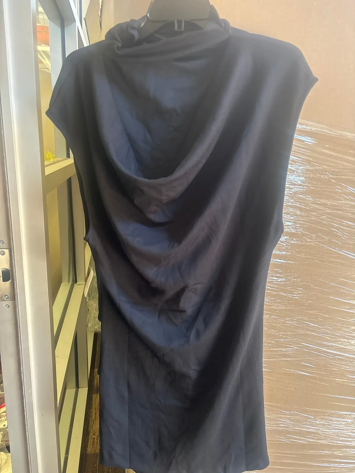 Ladies Free People Mid Length Dress Collar And Deep Neckline Black - Size Medium 1